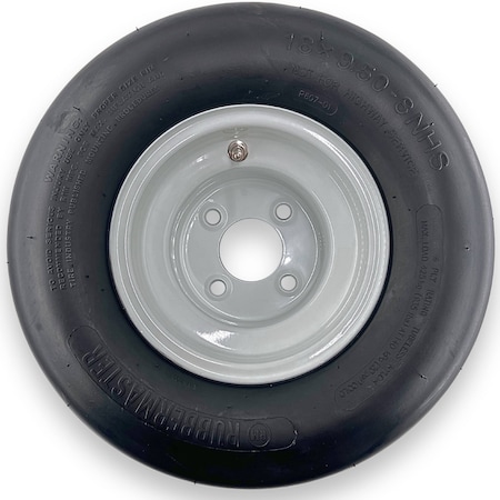 Rubbermaster - Steel Master Rubbermaster 18x9.50-8 4 Ply Smooth Tire and 4 on 4 Stamped Wheel Assembly 599010